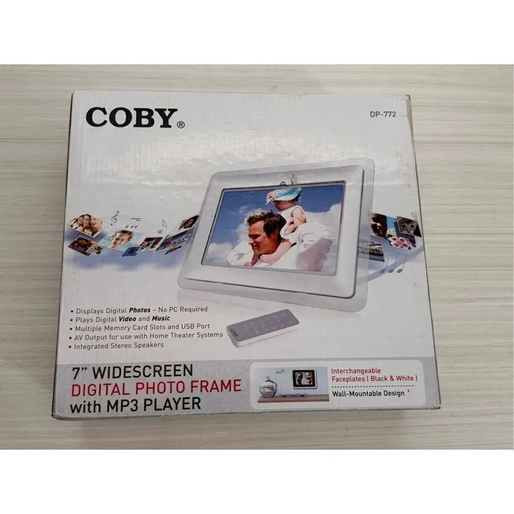 COBY 7 WIDESCREEN DIGITAL PHOTO FRAME with MP3 PLAYER